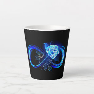 Tasse Latte L'infini lumineux avec une rose bleue