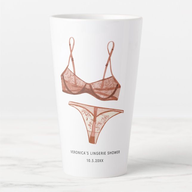 Tasse Latte Lingerie Blush Mariage (Devant)