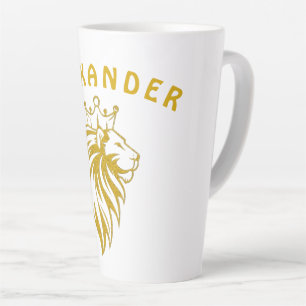 Tasse Latte Lion Avec Couronne - Style Or 2