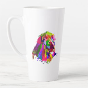 Tasse Latte Lion Head Prismatic Pop Art Design-62502