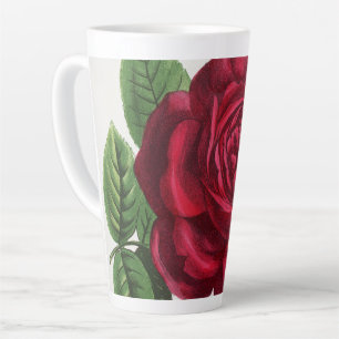 Tasse Latte Lithographie de rose ancienne, François-Frédéric G