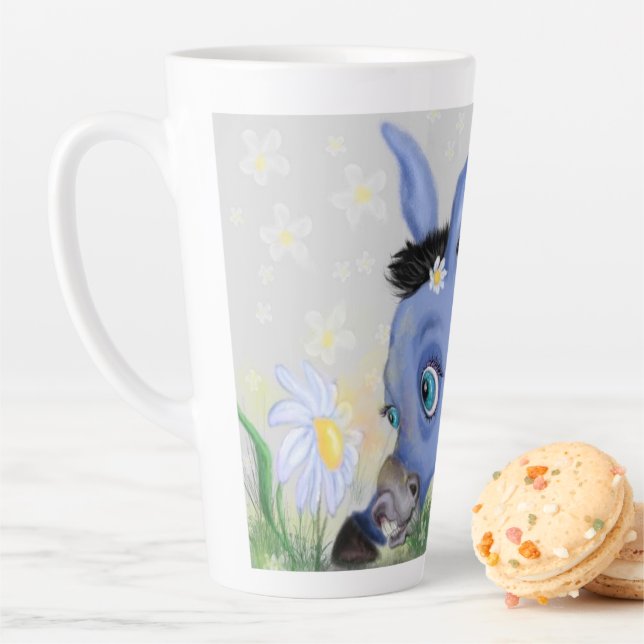 Tasse Latte Little Donkey and Daisy - Add Your Name / texte (En situation)