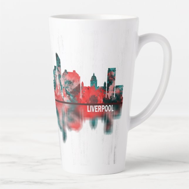 Tasse Latte Liverpool England Skyline (Droite)