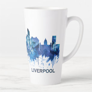 Tasse Latte Liverpool England Skyline Blue