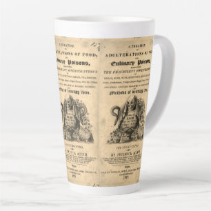 Tasse Latte Livre de poisons culinaires de 1820 crâne antique