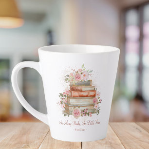 Tasse Latte Livres de citations personnalisés et roses roses v