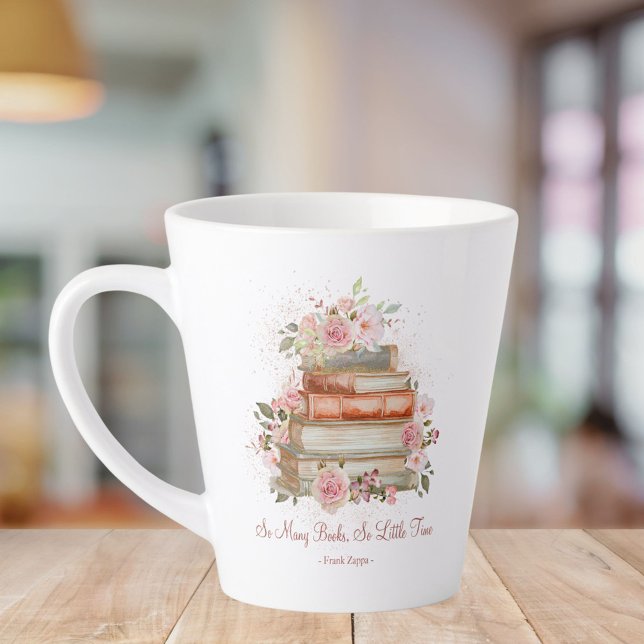 Tasse Latte Livres de devis personnalisés et roses roses Vinta (In situ)