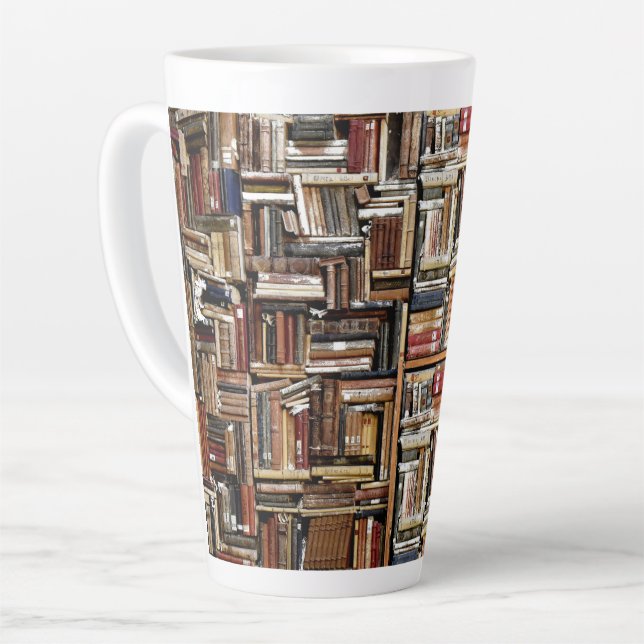 TASSE LATTE LIVRES EN BIBLIOTHÈQUE (Angle gauche)