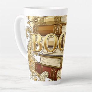 Tasse Latte Livres Lecteurs Écrivains Bibliophiles Ton Doré Ar