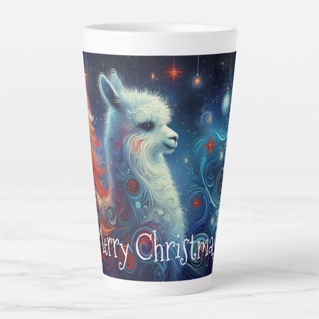Tasse Latte Llama de Noël Fantaisiste (Devant)