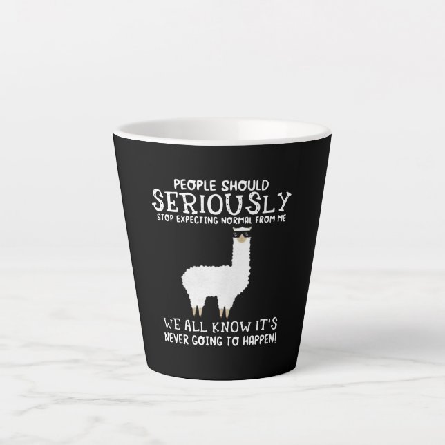 Tasse Latte Llama Gift| Les gens devraient sérieusement (Devant)