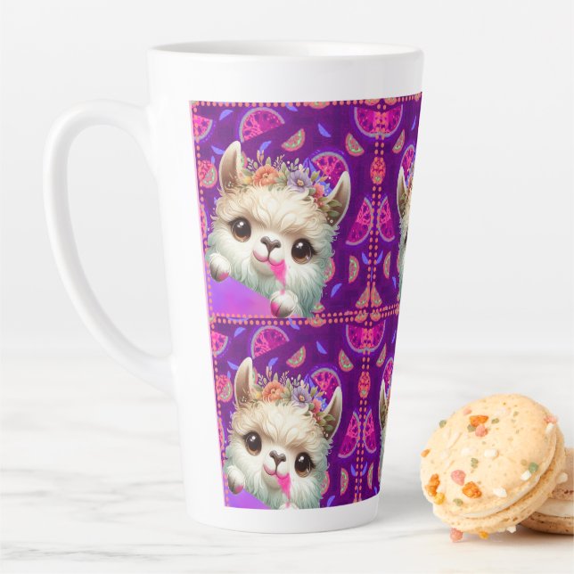 Tasse Latte Llama malicieux (En situation)