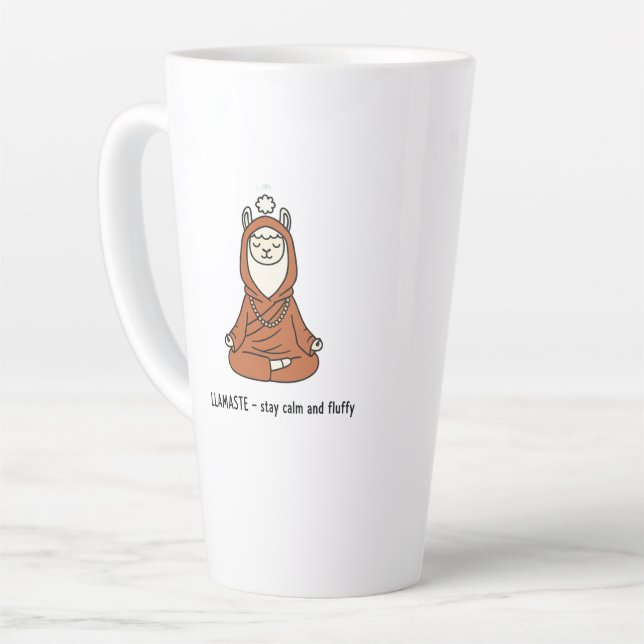 Tasse Latte "Llamaste - stay calm and fluffy" (Angle gauche)