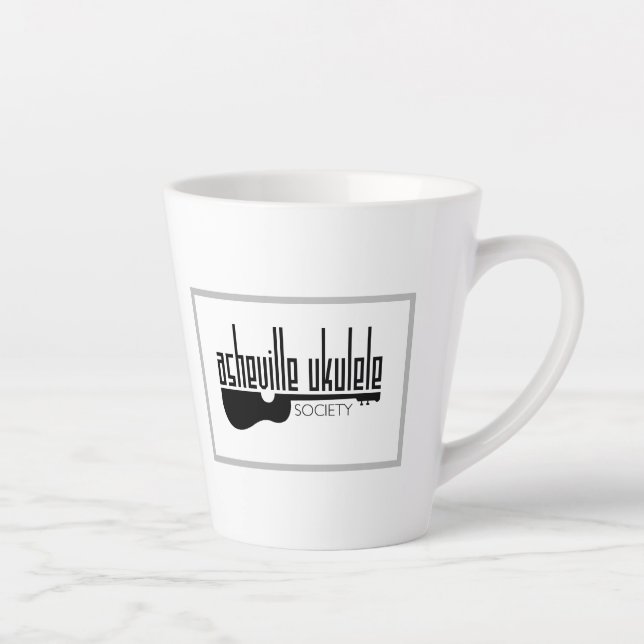 Tasse Latte Logo de la société Asheville Ukulele (Droite)