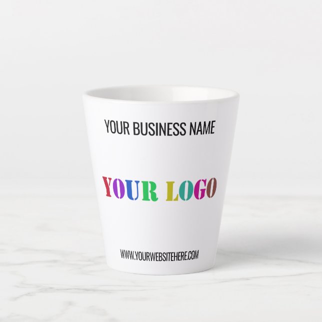 Tasse Latte Logo de l'entreprise personnalisée et Modèle en la (Devant)