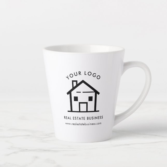 Tasse Latte Logo d'entreprise de l'agent immobilier personnali (Droite)