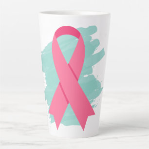 Tasse Latte Logo du ruban rose pour la sensibilisation au canc