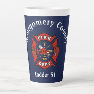 Tasse Latte Logo du service d'incendie personnalisé