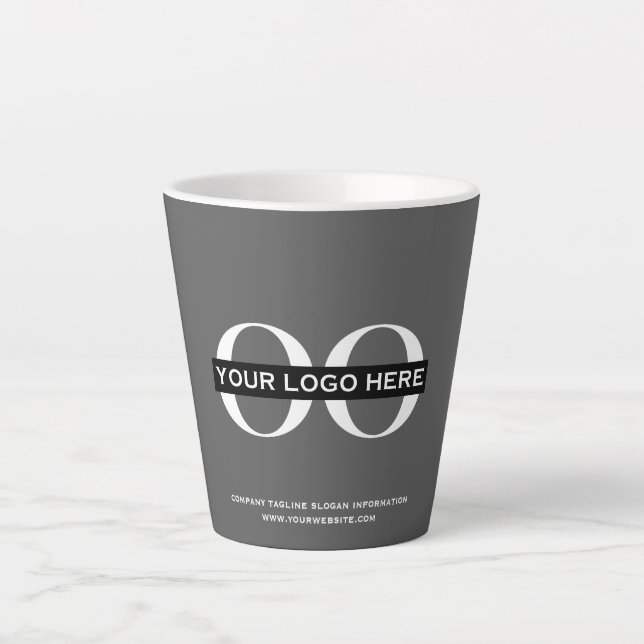 Tasse Latte Logo minimaliste de l'entreprise (Devant)