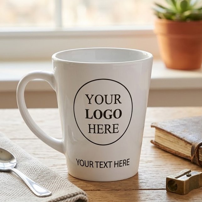 Tasse Latte Logo promotionnel personnalisé – Aucune commande m (Créateur téléchargé)
