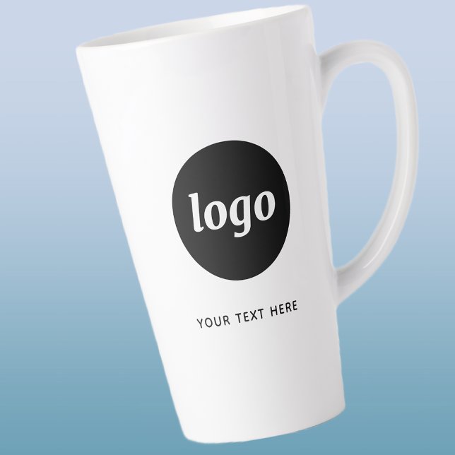 Tasse Latte Logo simple et commerce de texte (Logo with text business promotional latte mug)