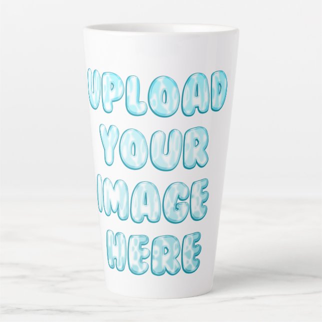 Tasse Latte Logo simple, texte et image en taille réelle  (Devant)