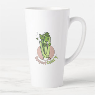 Tasse Latte Logo SuspectCelery™ Circle Celery avec trait