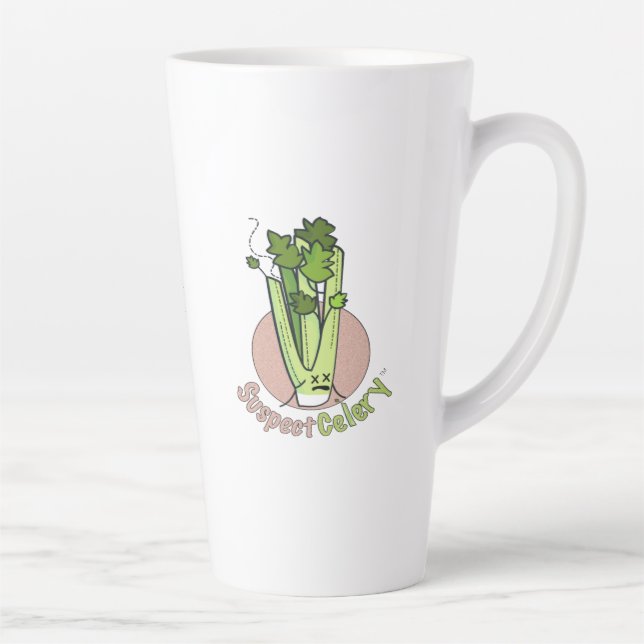 Tasse Latte Logo SuspectCelery™ Circle Celery avec trait (Droite)
