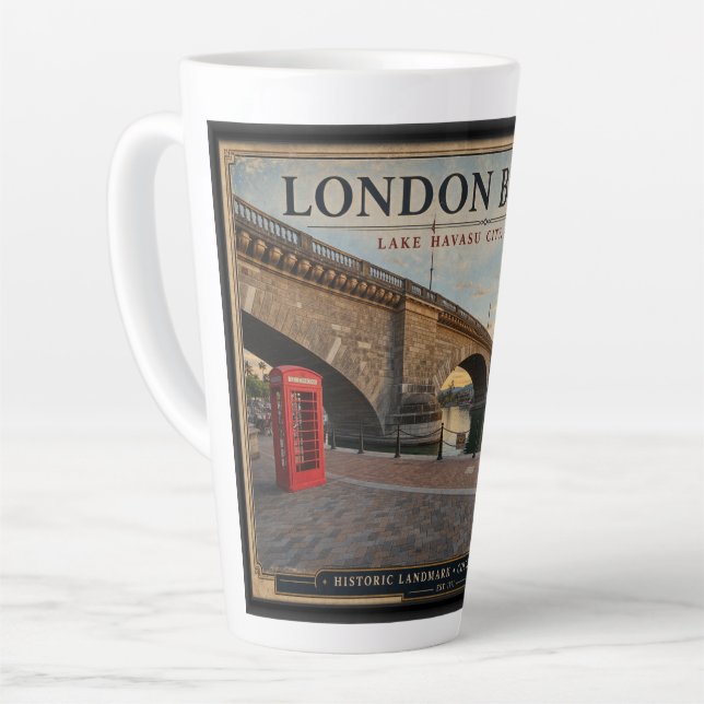 Tasse Latte Londres Pont Lac Havasu (Angle gauche)