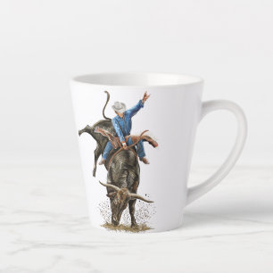 Tasse Latte Longhorn Bull Rider Rodeo Power Sport Western Art