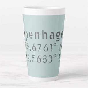 Tasse Latte Longitude de la Latitude de Copenhague