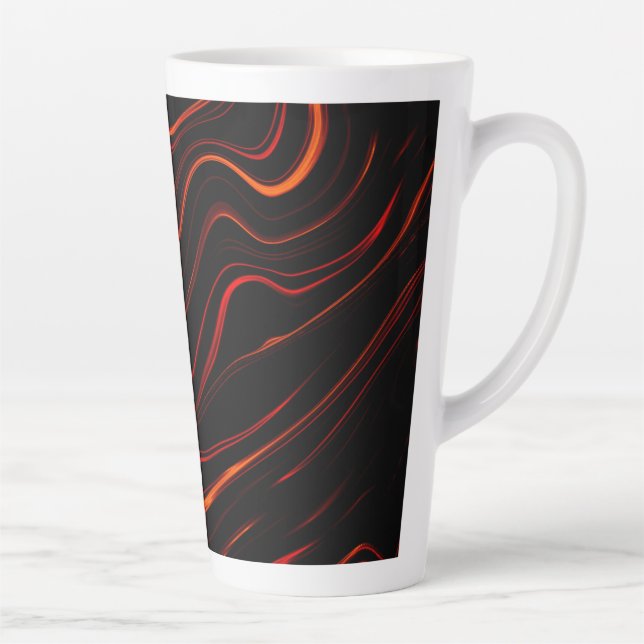 Tasse Latte Longue trace rouge sur l'arrière - plan noir (Droite)