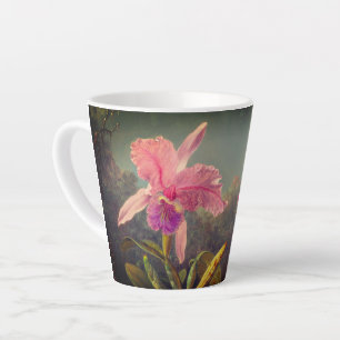 Tasse Latte L'orchidée de Cattleya et trois colibris Heade