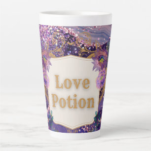 Tasse Latte Lotion violet art motif par Renee Lavoie