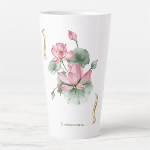 Tasse Latte Lotus Flower Design 