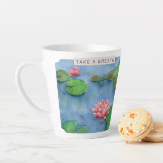 Tasse Latte Lotus flower watercolor