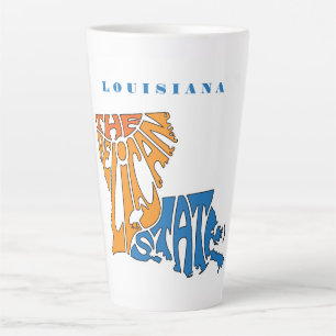 Tasse Latte Louisiane surnom Word Art