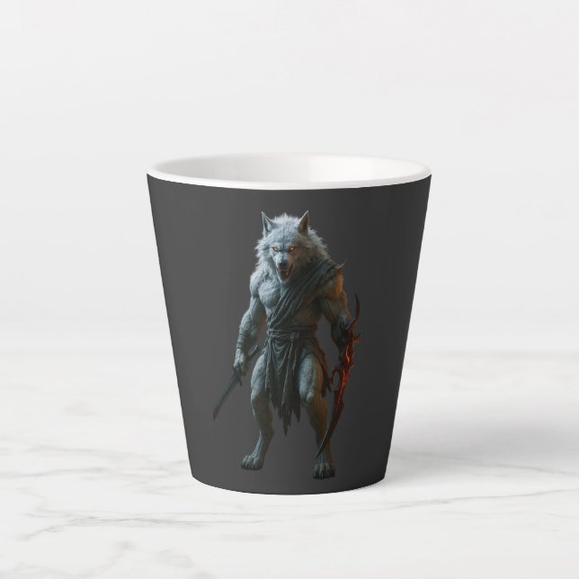 Tasse Latte Loup-garou arctique (Devant)