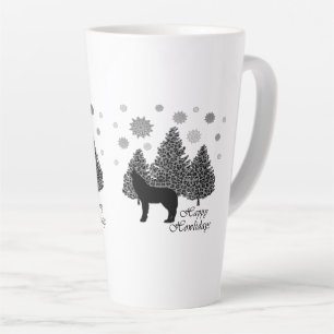 Tasse Latte Loup hurlant Joyeux Howlidays Leopard Motif neige