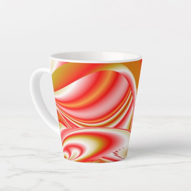 Tasse Latte Love and Gold Abstrait 3D Rainbowart (Angle gauche)