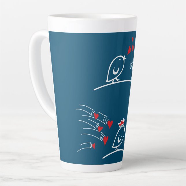 Tasse Latte LOVE ECHO - Comic Birds Tweetlercools 2 (Angle gauche)