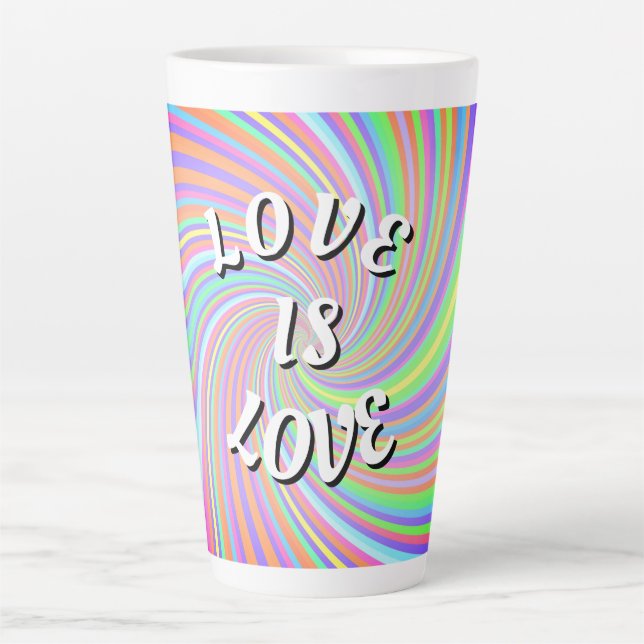 Tasse Latte Love Is Love Fierté  (Devant)