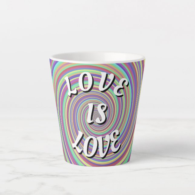 Tasse Latte Love Is Love Fierté  (Devant)