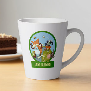 Tasse Latte Love Runny Funny Woodland Animal Race Cartoon