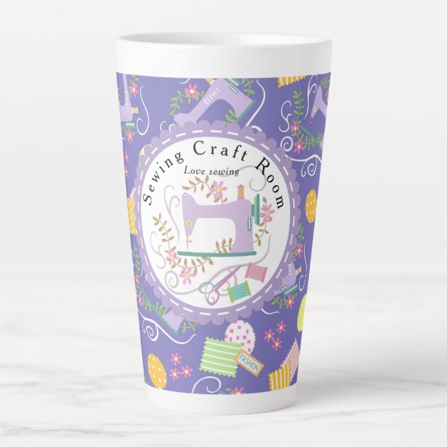 Tasse Latte Love Sewing Lavender (Devant)