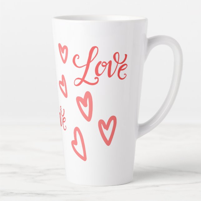 Tasse Latte Love You Heart-Themed Valentine's (Droite)