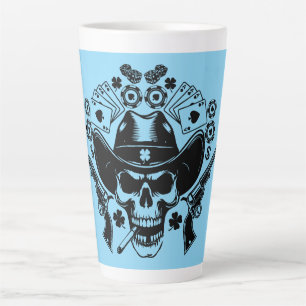 Tasse Latte Lucky Poker Skull