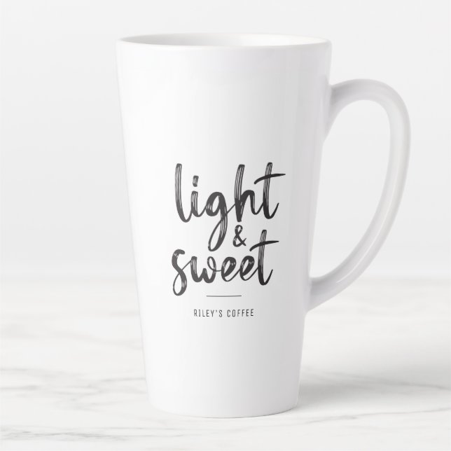 Tasse Latte Luminosité du texte noir et citation sucrée café M (Droite)