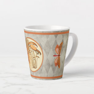 Tasse Latte Lune de champignons papillon orange