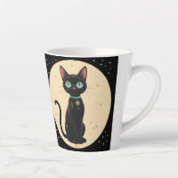 Lune de chat noir atomique futuriste